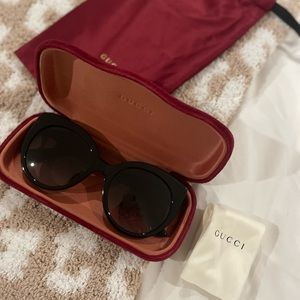 Gucci acetate round cat eye sunglasses
